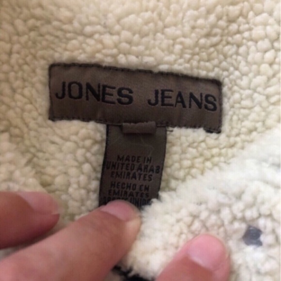 Vintage Jones Jeans Cream Sherpa Fleece Lined Vest - Picture 5 of 7